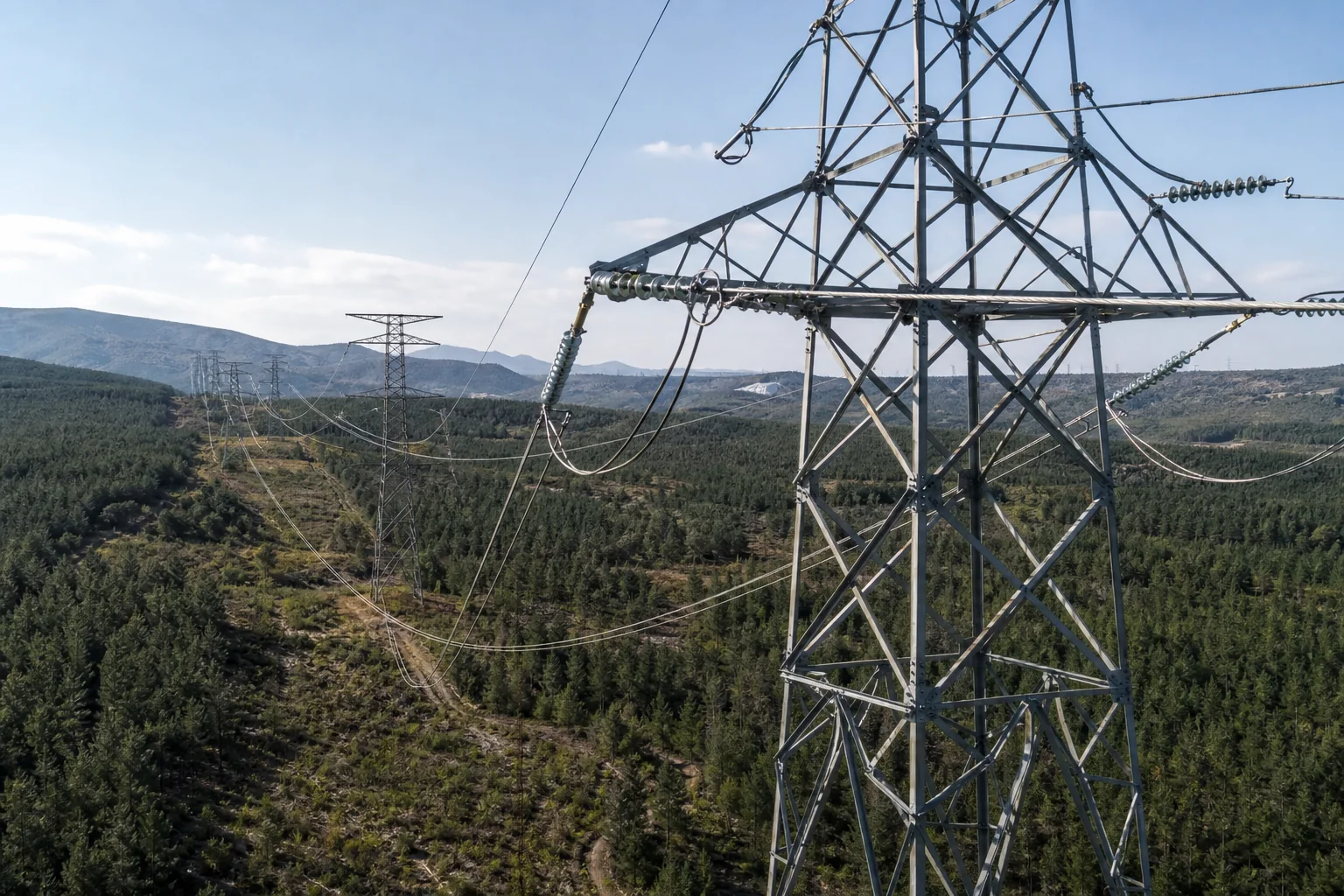 aerial power transmission corridor comparing self supporting fiber cable and optical ground wire installations on utility towers